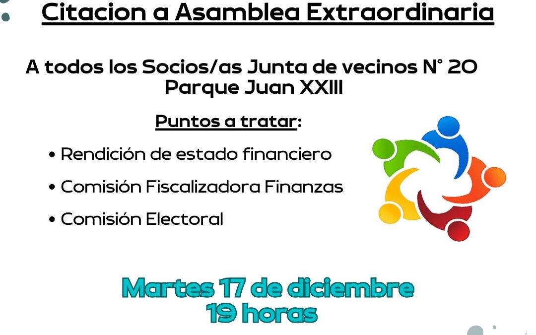 Citación a Asamblea Extraordinaria 17 de diciembre
