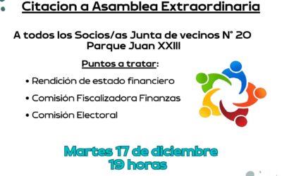 Citación a Asamblea Extraordinaria 17 de diciembre